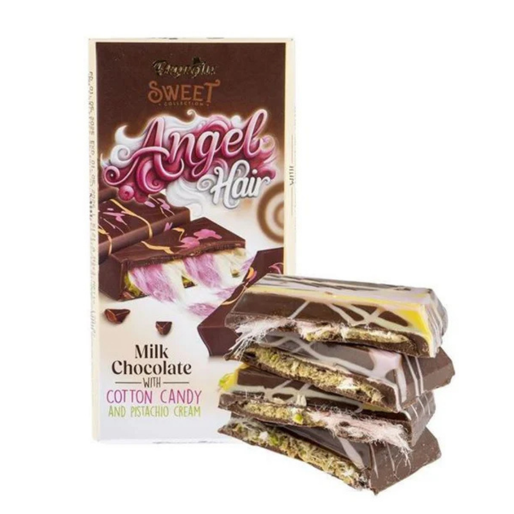 Beyoğlu Angel Hair Milk Chocolate with Cotton Candy and Pistachio Cream - 170 g