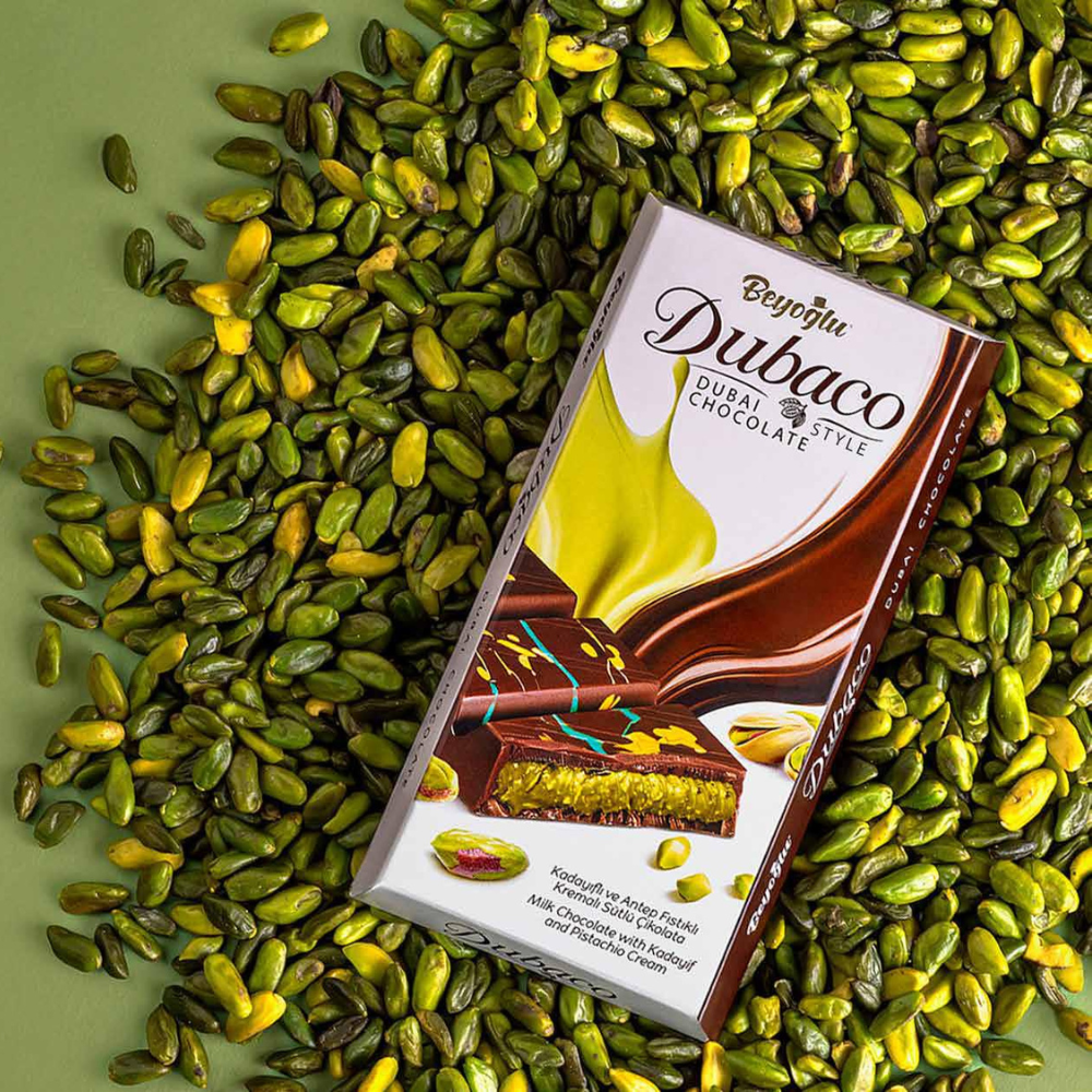 Beyoğlu Dubaco Milk Chocolate with Kadayif and Pistachio Cream - 200 g