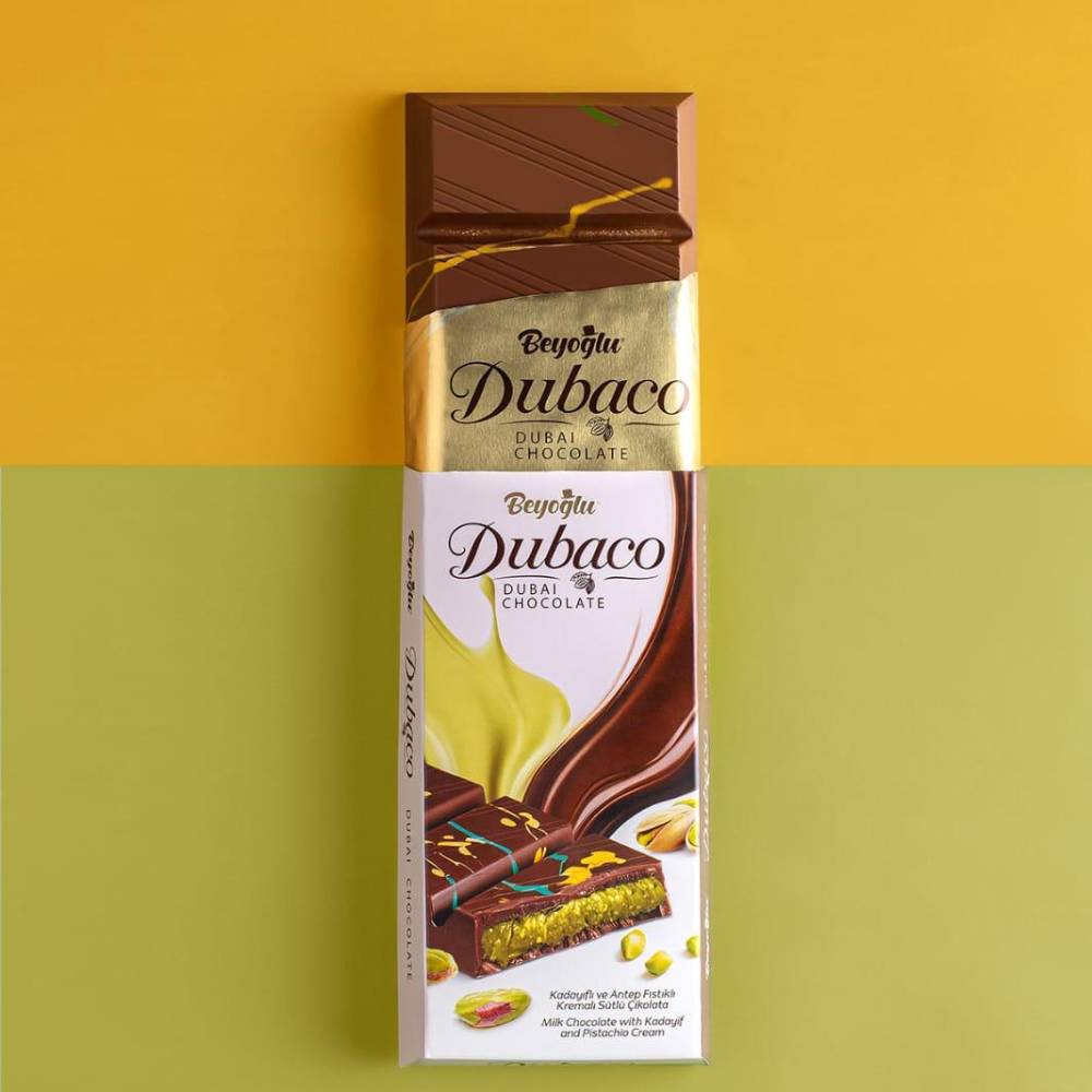 Beyoğlu Dubaco Milk Chocolate with Kadayif and Pistachio Cream - 200 g