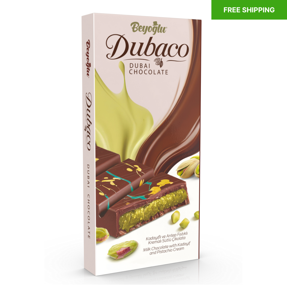 Beyoğlu Dubaco Milk Chocolate with Kadayif and Pistachio Cream - 200 g