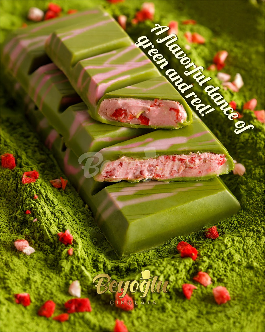 Beyoğlu Matchico 抹茶士多啤梨朱古力 95g – DubaiChocolate.hk